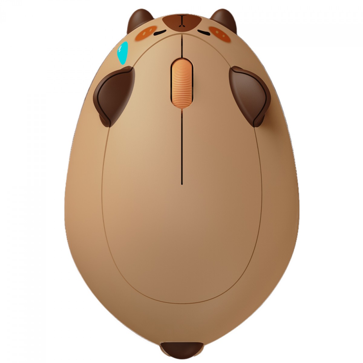 Mouse Temático Akko Capybara, Wireless, 1200 DPI, Marrom