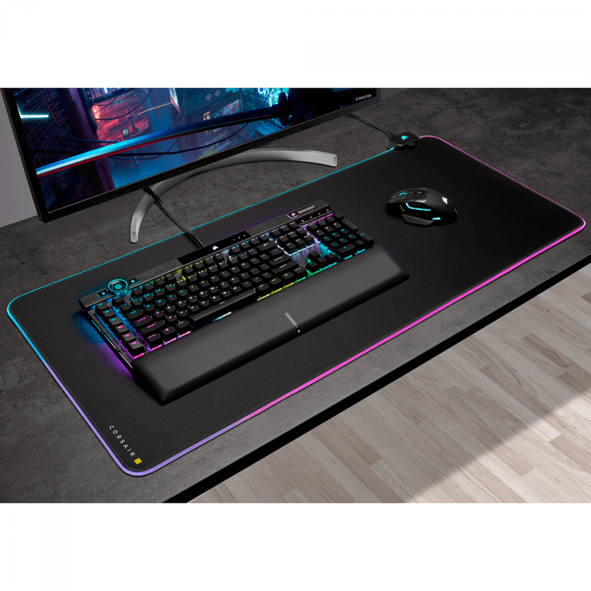 Mousepad Gamer Corsair MM700 Extended, RGB, black, 930x400mm, CH-9417070-WW  
