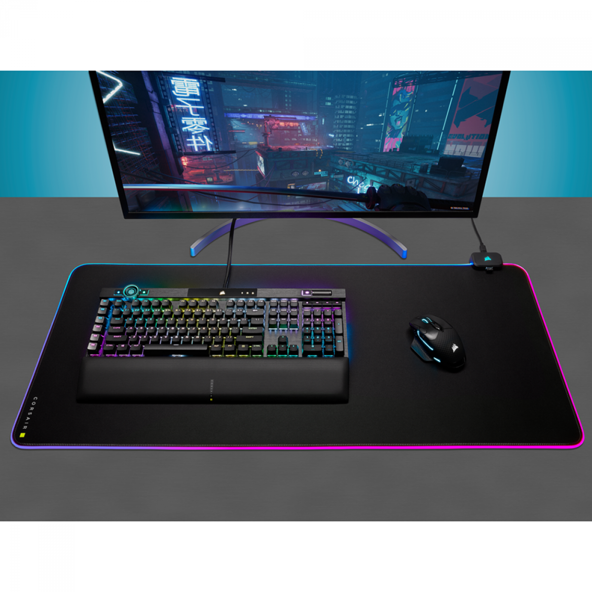 Mousepad Gamer Corsair MM700 Extended, RGB, black, 930x400mm, CH-9417070-WW  