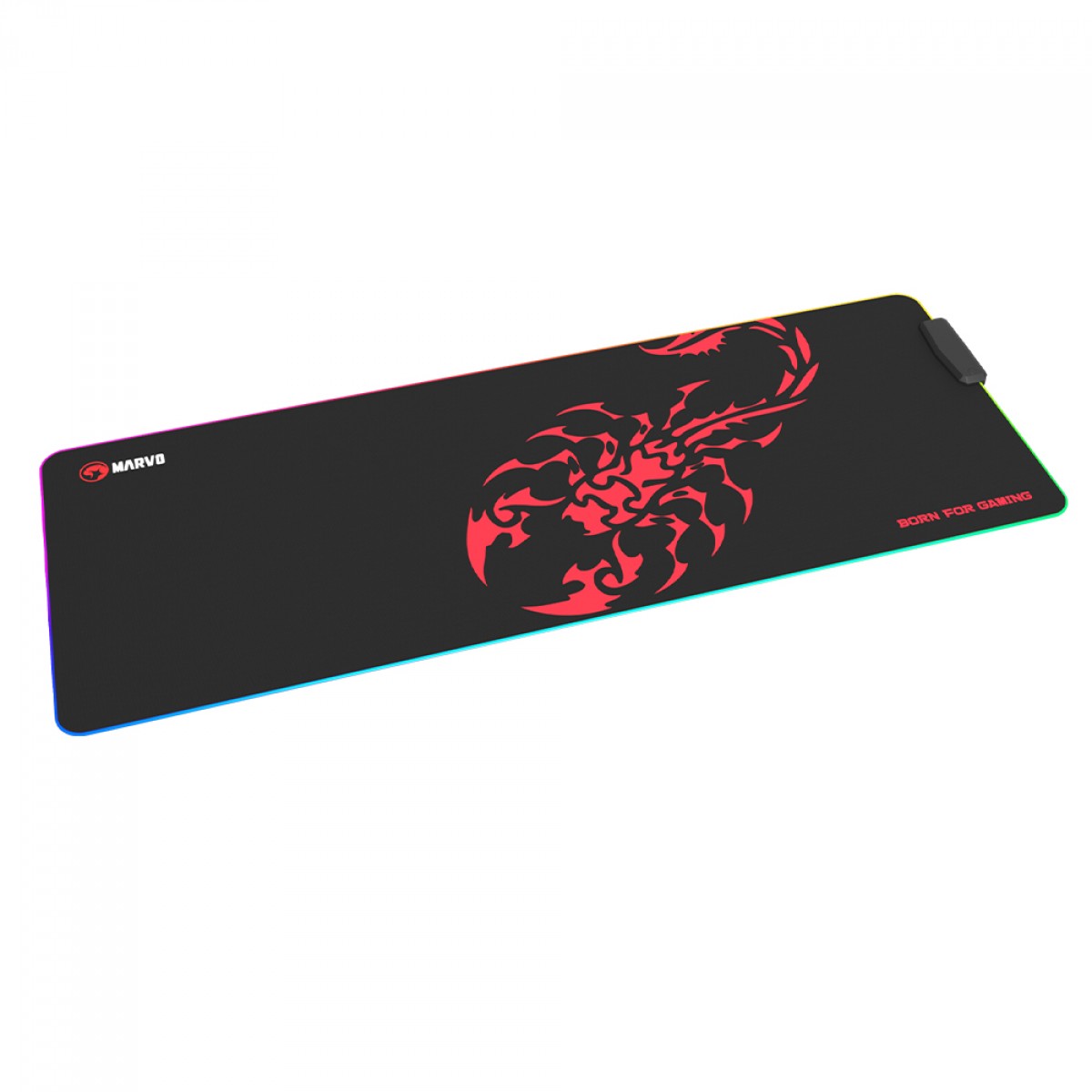 Mousepad Gamer Marvo, RGB, Hub USB, Control, Grande, 800x300mm, MG011