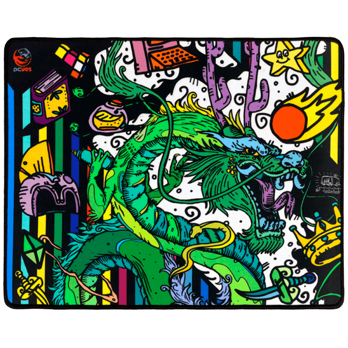 Mousepad Gamer PCYES Ancient Dragon Medium, Estilo Speed, 500x400mm, PMA50X40