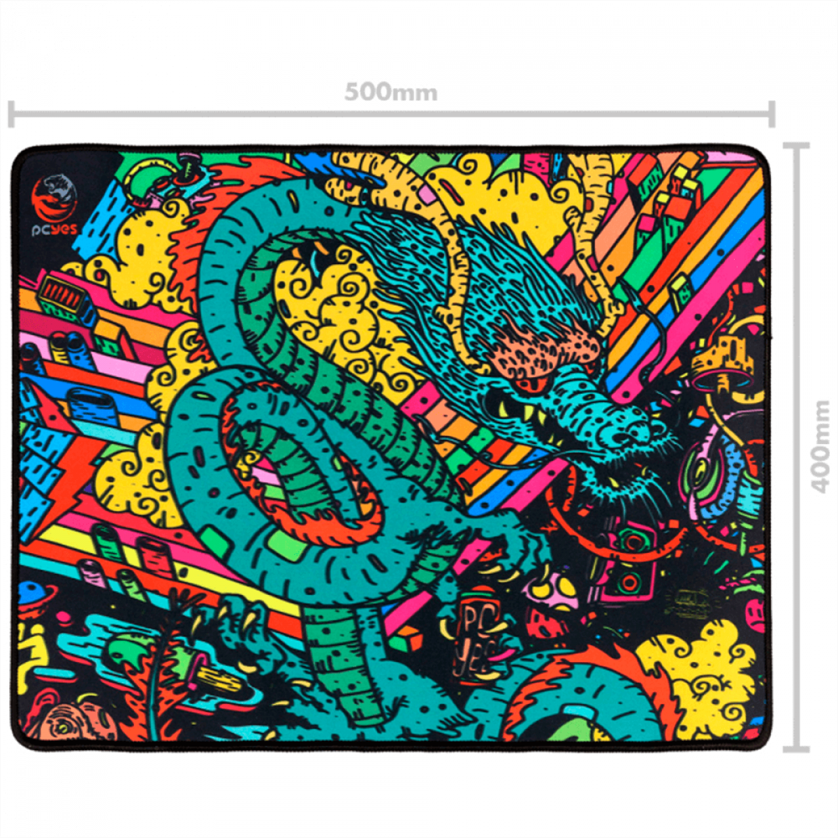 Mousepad Gamer PCYES Dragon Medium, Estilo Speed, 500x400mm, PMD50X40