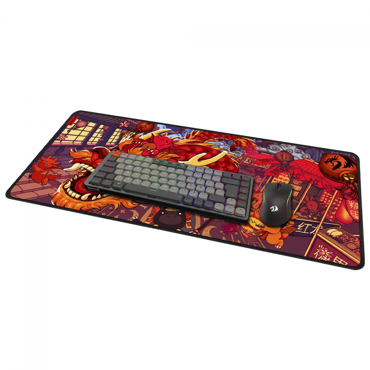 Mousepad Gamer Redragon Flick XL Special Edition Festival do Dragão, 400x900mm, Vermelho, P032FD