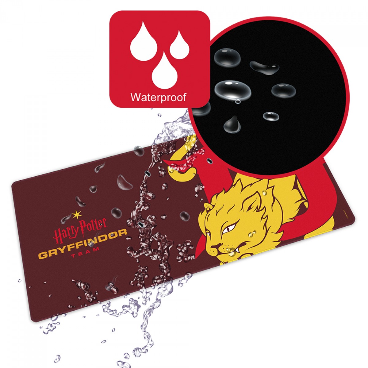 Mousepad Gamer Redragon Harry Potter Gryffindor Special Edition, Speed, Extra Grande 900x400mm, Vermelho, HP-939