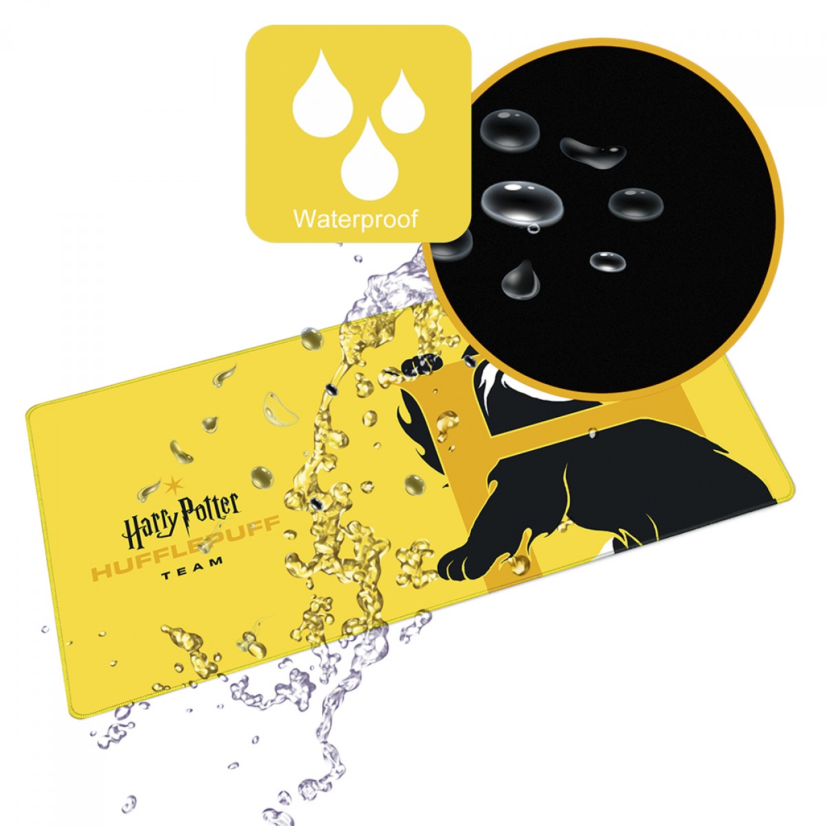 Mousepad Gamer Redragon Harry Potter Hufflepuff Special Edition, Speed, Extra Grande 900x400mm, Amarelo, HP-940