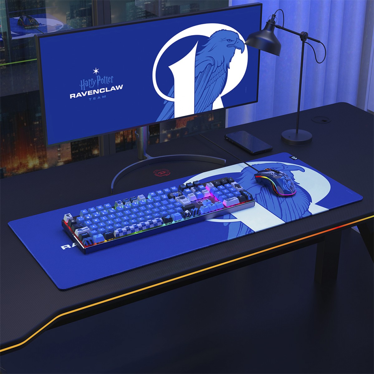 Mousepad Gamer Redragon Harry Potter Ravenclaw Special Edition, Speed, Extra Grande 900x400mm, Azul, HP-937