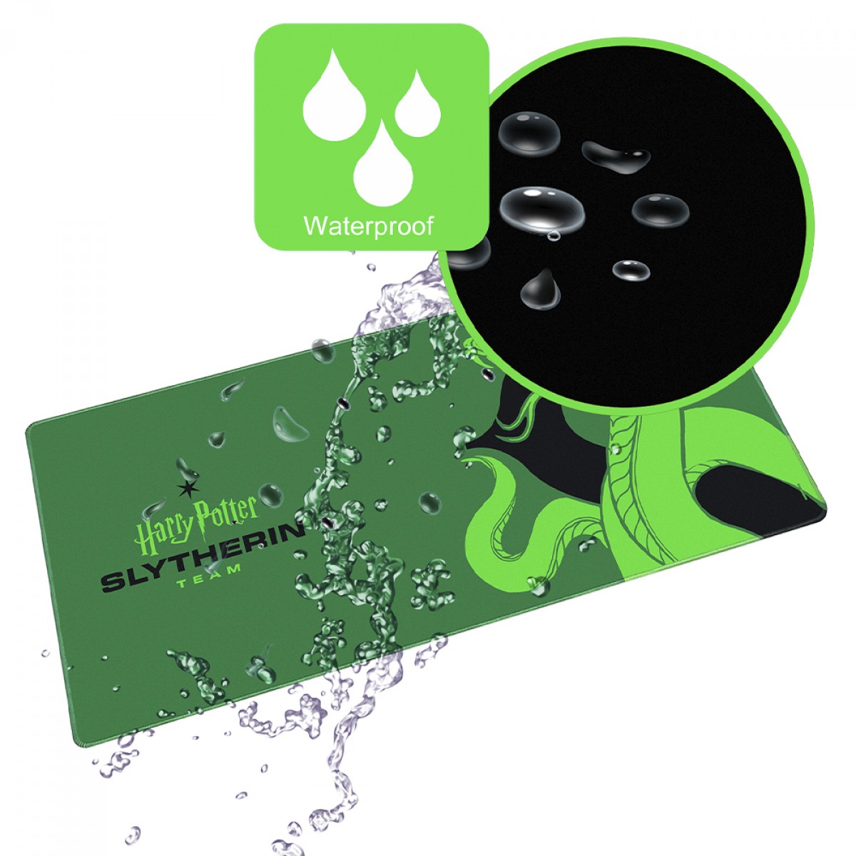 Mousepad Gamer Redragon Harry Potter Slytherin Special Edition, Speed, Extra Grande 900x400mm, Verde, HP-938