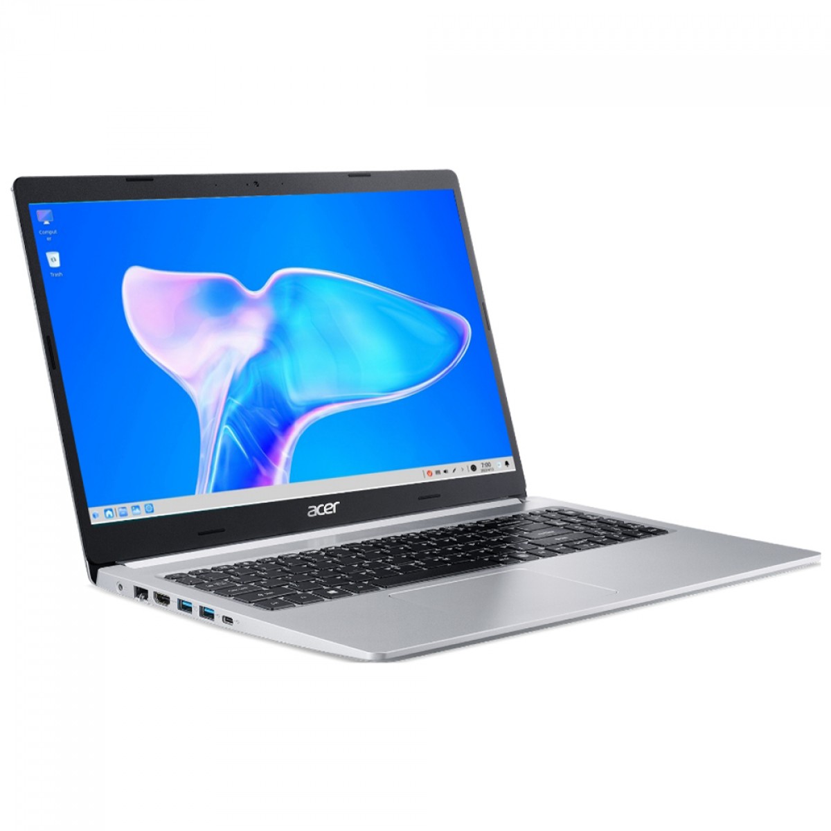 Notebook Acer Aspire 5 AMD Ryzen 7 5700U / 12GB DDR4 / SSD 512GB / 15,6" Full HD / AMD Radeon Graphics / Linux / Prata / A515-45-R36L