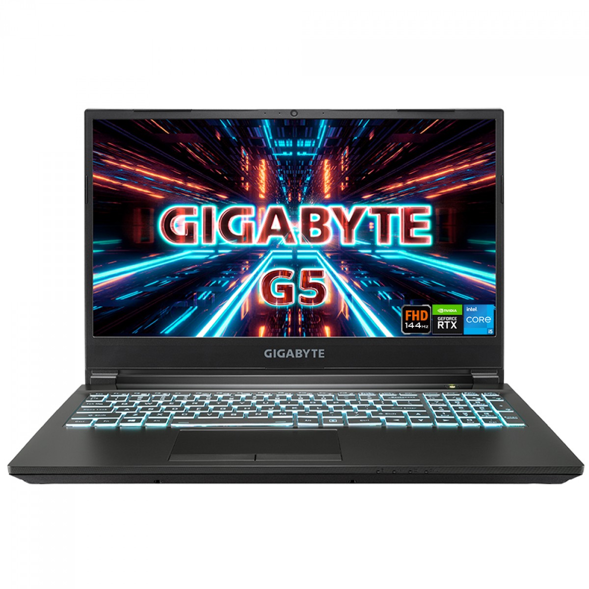 Notebook Gamer Gigabyte G5 KD Intel Core I5 11400H / RTX 3060 6GB / 16GB DDR4 / SSD 512GB / EFISHELL (DOS) / Preto, KD-52BR123SD 