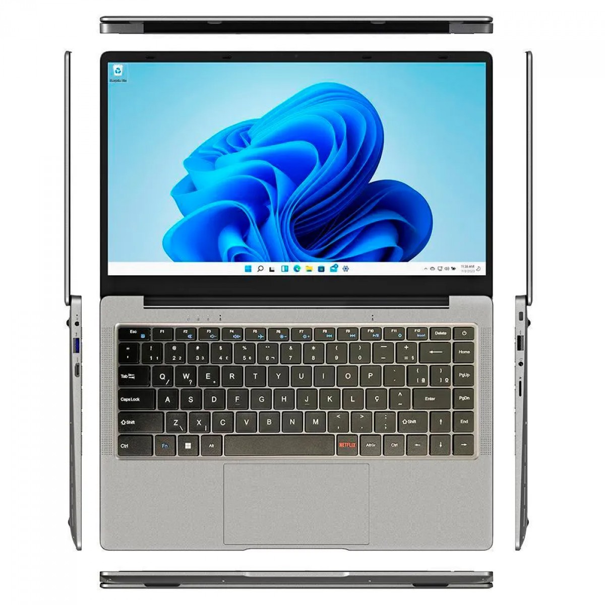Notebook HQ Joy Intel Celeron / 4GB DDR4 / SSD 128GB / 14.1" Full HD / Win 11 / Cinza / NHJ-W11H-CE1