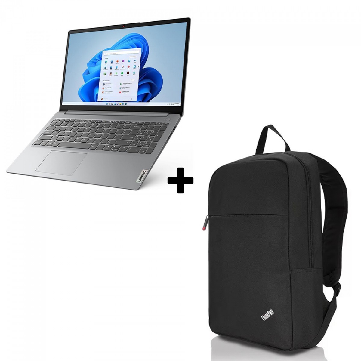 Notebook Lenovo IdeaPad 1i Intel Core i5-1235U / 8GB DDR4 / SSD 512GB / 15.6" HD / Intel UHD Graphics / Windows 11 / Cinza / 82VY000QBR + Mochila de Brinde