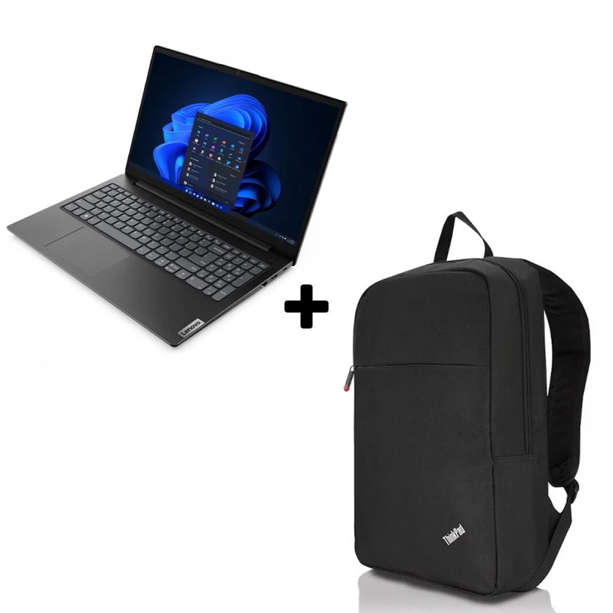 Notebook Lenovo V15 G3 IAP Intel Core i5-1235U / 8GB DDR4 / SSD 256GB / 15.6 Pol Full HD / Intel Iris Xe Graphics / Windows 11 / Preto / 82UM0007BR + Mochila de Brinde