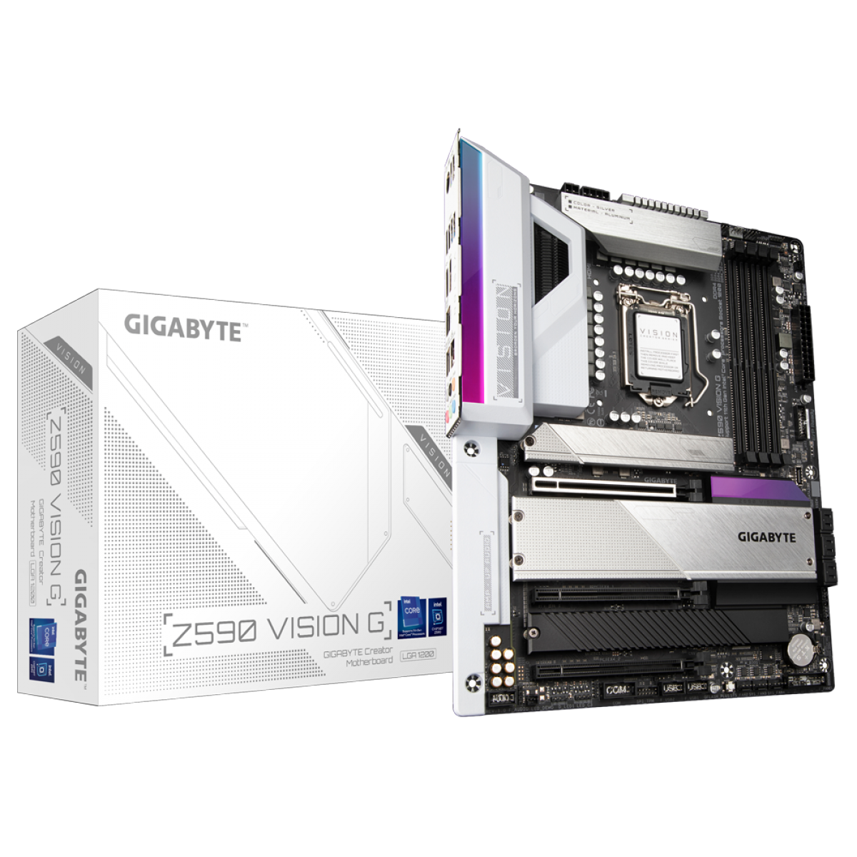 Paca Mãe GIGABYTE Z590 VISION G (rev. 1.0), Intel Z590 Express Chipset, Socket 1200, ATX, DDR4