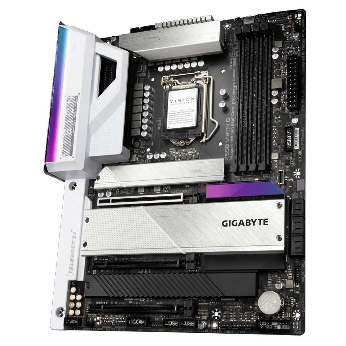 Paca Mãe GIGABYTE Z590 VISION G (rev. 1.0), Intel Z590 Express Chipset, Socket 1200, ATX, DDR4