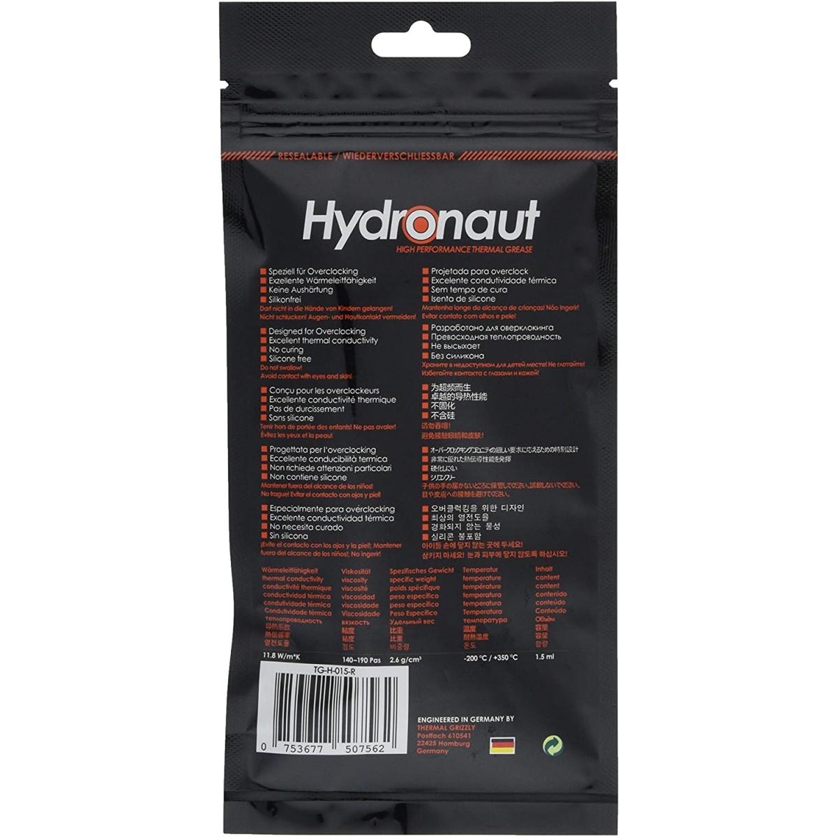 Pasta Térmica Thermal Grizzly Hydronaut, 1,5G, TG-H-015-R