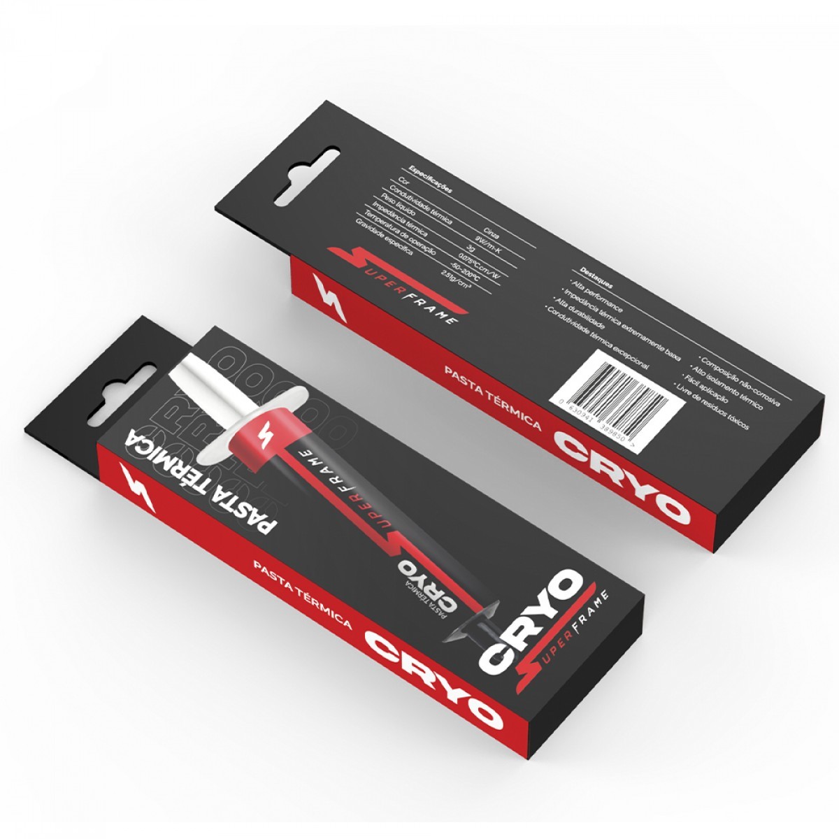 Pasta Térmica SuperFrame Cryo, 9W/m-K, Alta Durabilidade e Performance, 5g