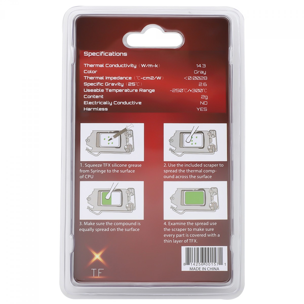 Pasta Térmica Thermalright TFX, 2G, 14,3W/M-K