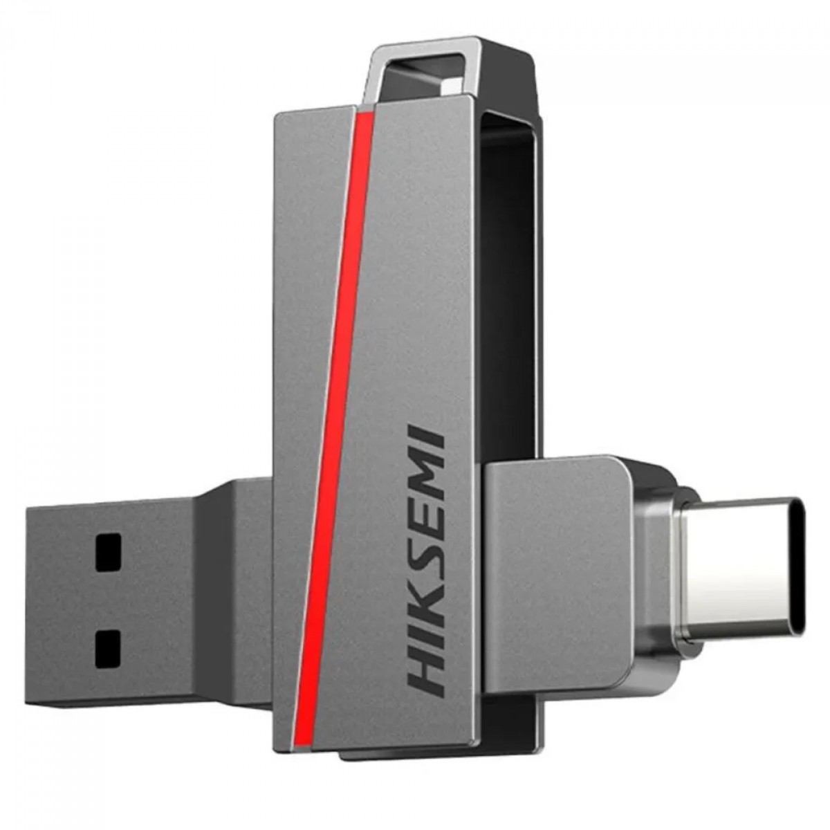 Pendrive Hiksemi Dual Slim, 128GB, USB 3.2 + USB-C, Cinza, HS-USB-E307C 128G U3