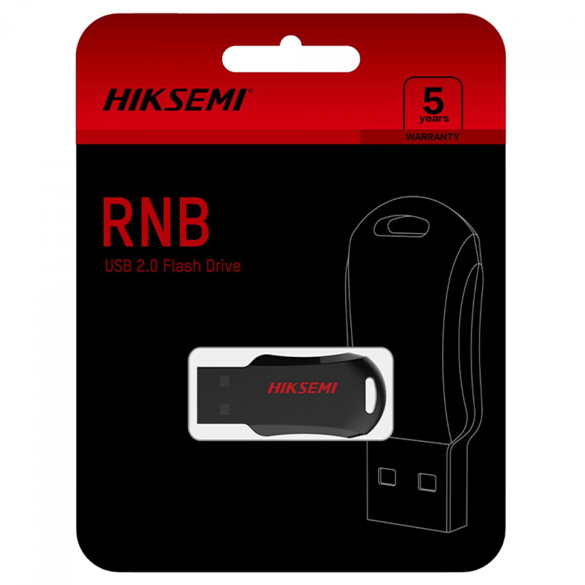 Pendrive Hiksemi RNB, 64GB, USB 2.0, Preto e Vermelho, HS-USB-M200R 64G