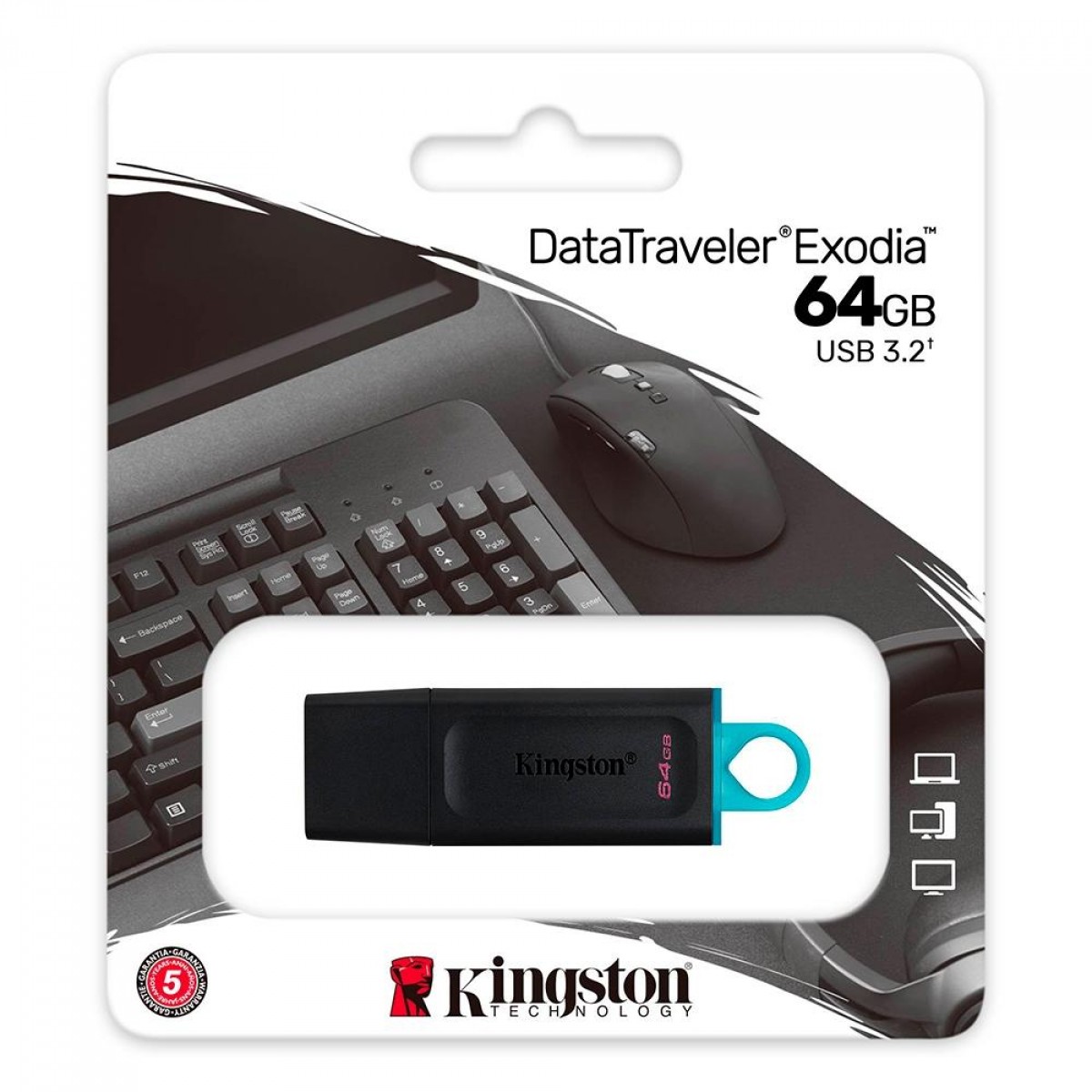 Pendrive Kingston DataTraveler Exodia, 64GB, USB 3.2, DTX/64GB