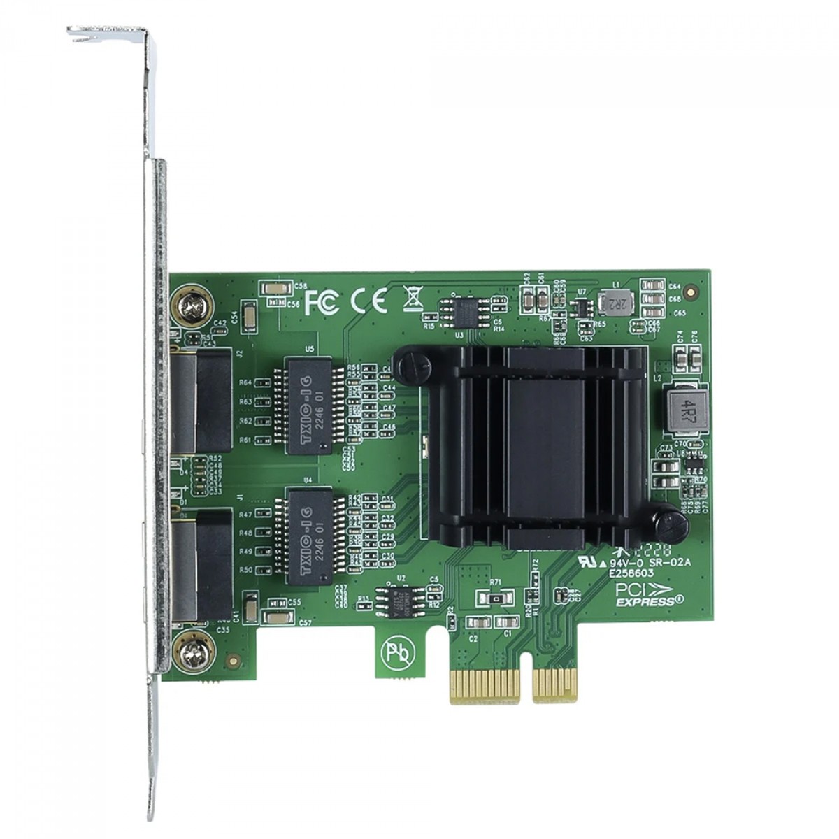 Placa de Rede Vinik Dual Port Prv2P1000E PCi-E, 10/100/1000, Com Suporte Low Profile