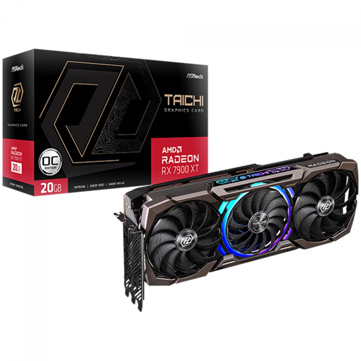 Placa De Vídeo ASRock AMD Radeon RX 7900 XT Taichi OC, 20GB, GDDR6, FSR, Ray Tracing, 90-GA42ZZ-00UANF