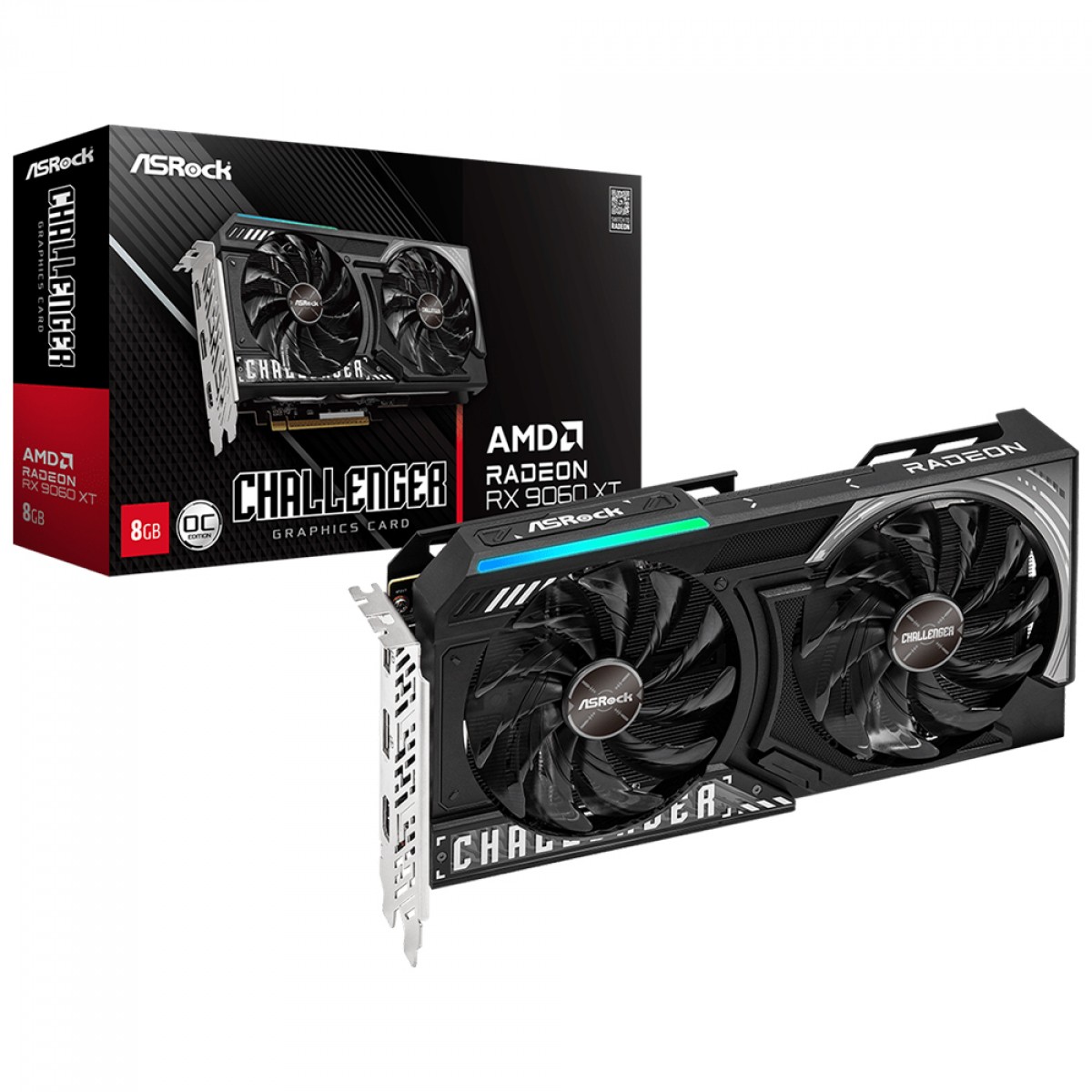 Placa de Vídeo ASRock AMD Radeon RX 9060 XT Challenger OC, 8GB, GDDR6, FSR, Ray Tracing, 90-GA5TZZ-00UANF