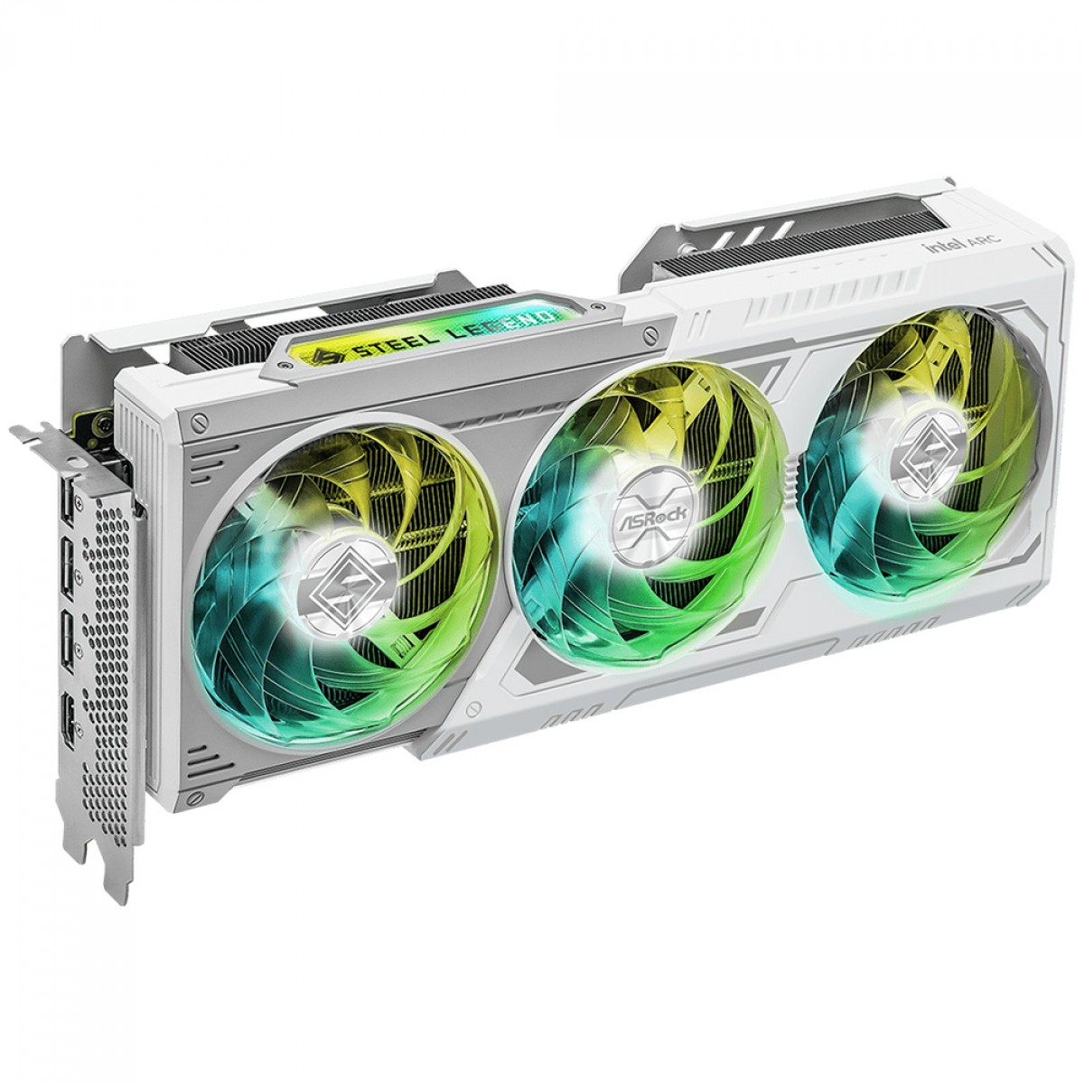 Placa De Vídeo ASRock Intel Arc B580 Steel Legend OC, 12GB, GDDR6, XeSS, Ray Tracing, Branco, B580 SL 12GO