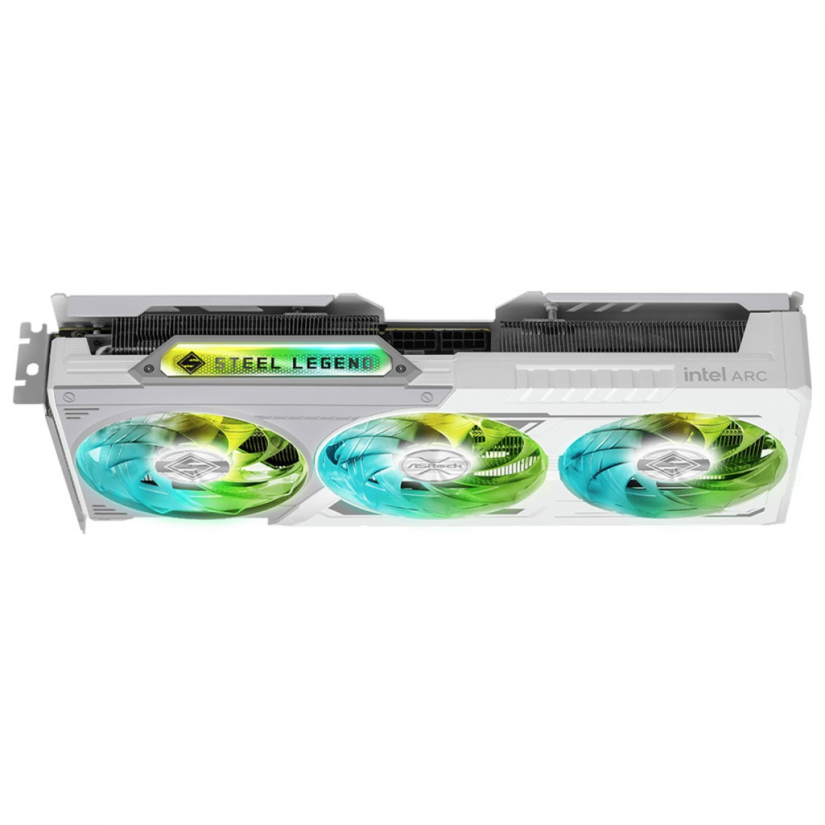 Placa De Vídeo ASRock Intel Arc B580 Steel Legend OC, 12GB, GDDR6, XeSS, Ray Tracing, Branco, B580 SL 12GO