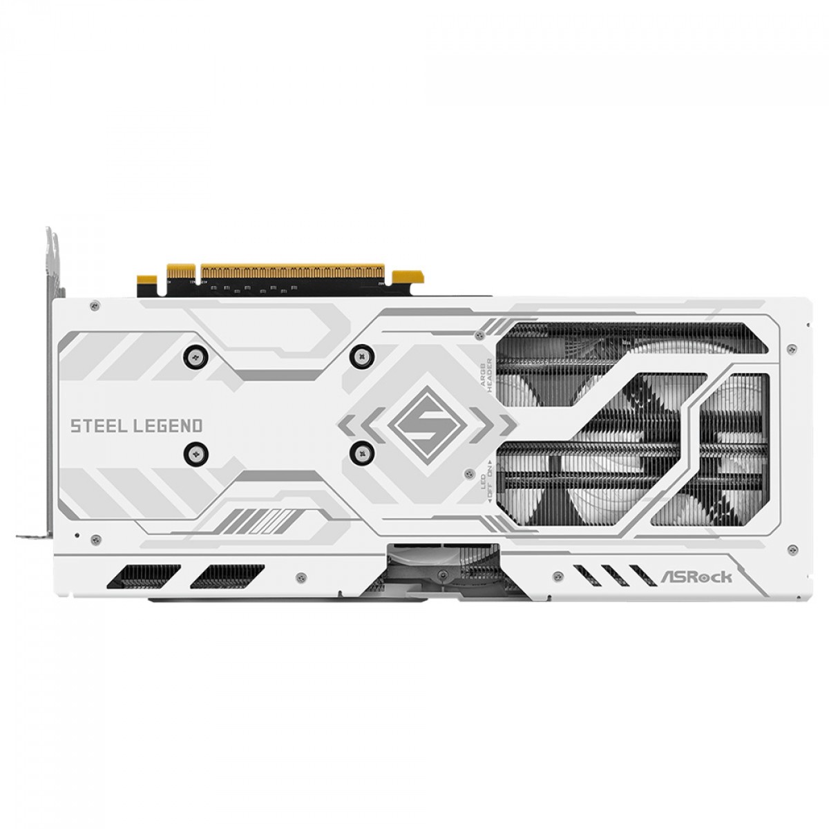 Placa De Vídeo ASRock Intel Arc B580 Steel Legend OC, 12GB, GDDR6, XeSS, Ray Tracing, Branco, B580 SL 12GO
