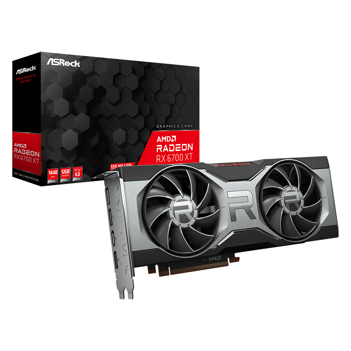 Placa de Vídeo ASRock Radeon RX 6700 XT, 12GB, GDDR6, FSR, Ray Tracing, 90-GA2WZZ-00UANF