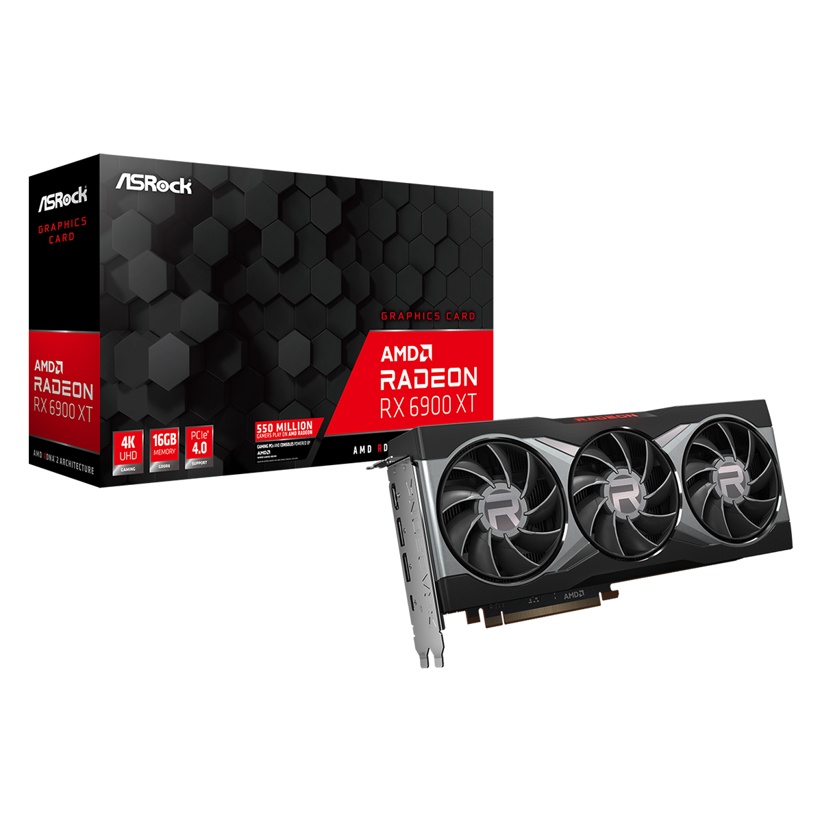 Placa de Vídeo ASRock Radeon RX 6900 XT, 16GB, GDDR6, FSR, Ray Tracing, 90-GA2HZZ-00UANF
