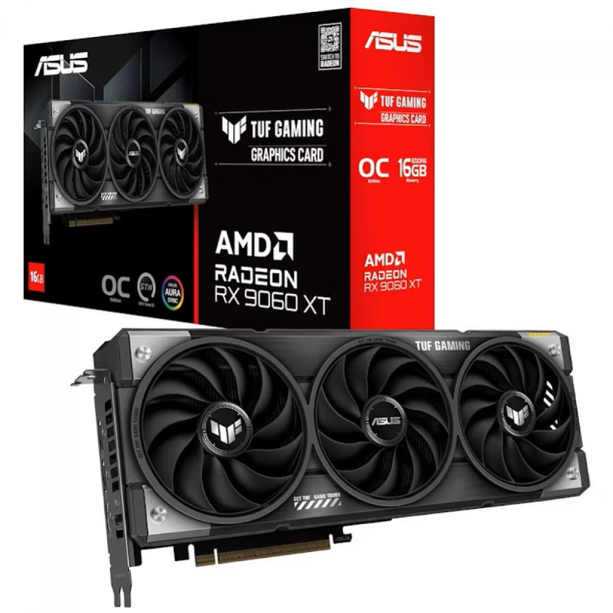 Placa de Vídeo Asus AMD Radeon RX 9060 XT TUF Gaming OC, 16GB, GDDR6, FSR, Ray Tracing, 90YV0LF0-M0NA00