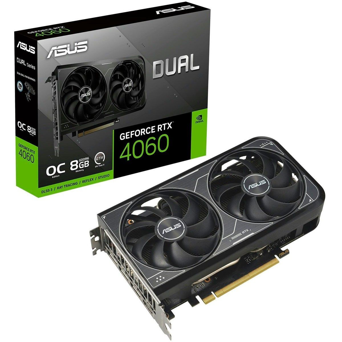 Placa de Vídeo Asus Dual NVIDIA GeForce RTX 4060 OC V2, 8GB, GDDR6, DLSS, Ray Tracing, DUAL-RTX4060-O8G-V2