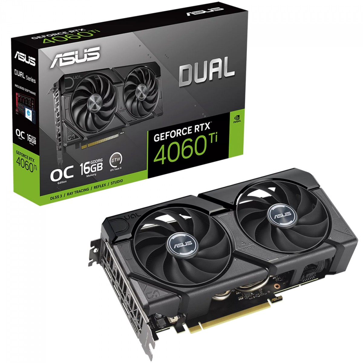 Placa de Vídeo Asus Dual NVIDIA GeForce RTX 4060 Ti EVO OC, 16GB, GDDR6, DLSS, Ray Tracing, DUAL-RTX4060TI-O16G-EVO