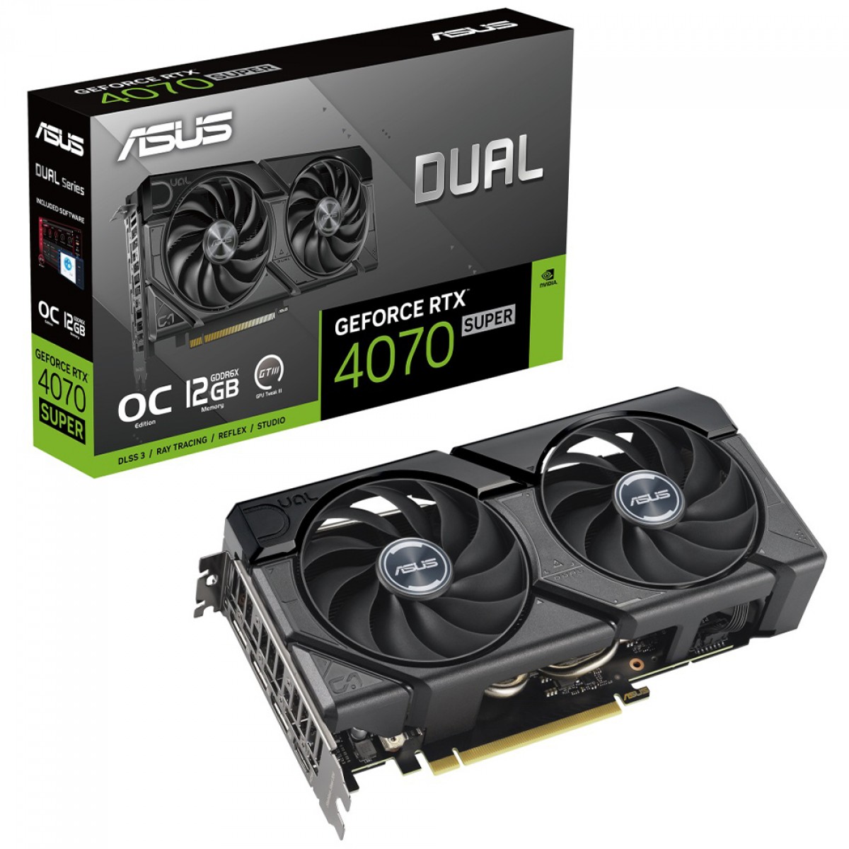 Placa de Vídeo Asus Dual NVIDIA GeForce RTX 4070 Super EVO OC, 12GB, GDDR6X, DLSS, Ray Tracing, DUAL-RTX4070S-O12G-EVO