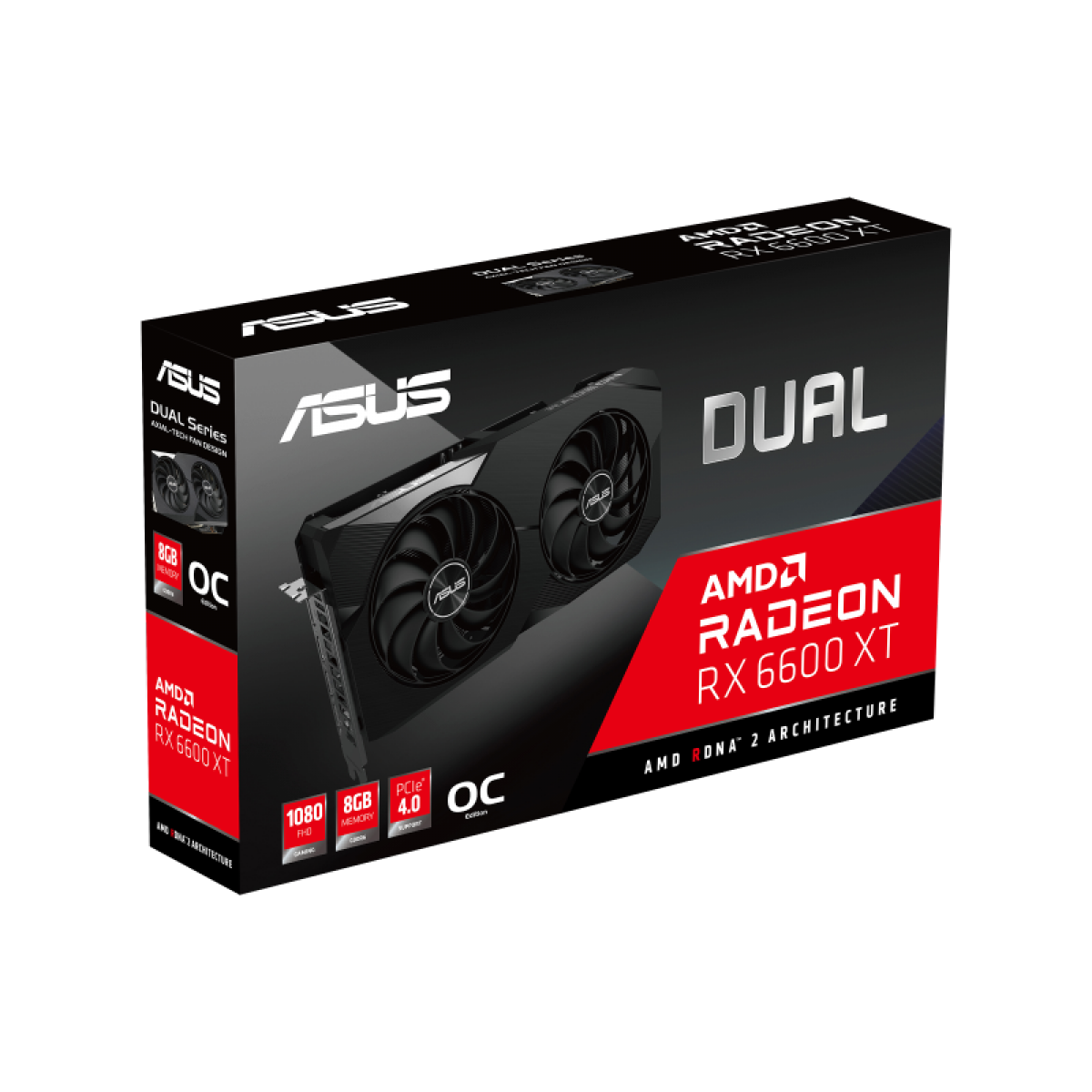 Placa de Vídeo ASUS DUAL Radeon RX 6600 XT, OC, 8GB, GDDR6, FSR, Ray Tracing, DUAL-RX6600XT-O8G