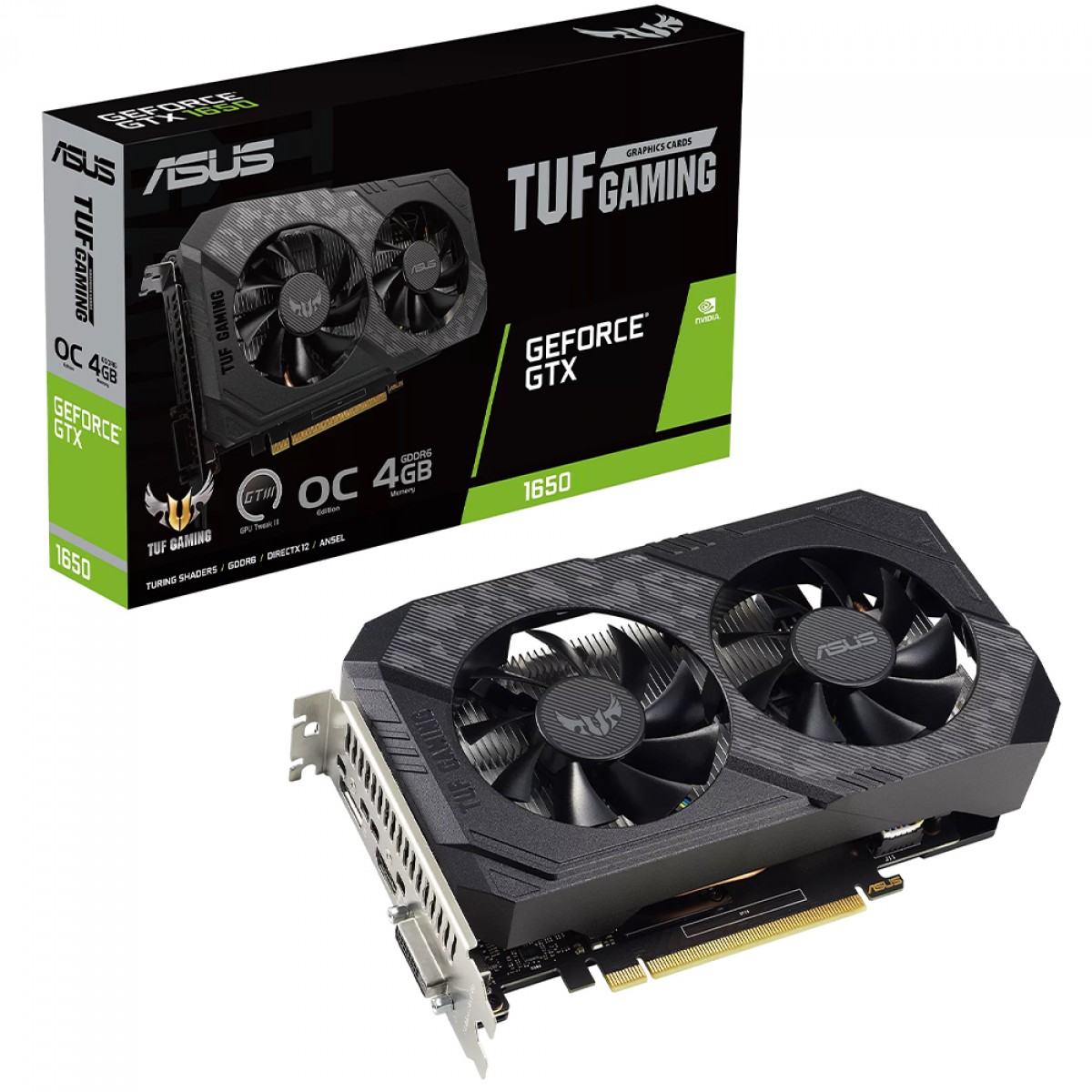 Placa de Vídeo Asus NVIDIA GeForce GTX 1650 TUF Gaming V2 OC, 4GB, GDDR6, 128Bit, 90YV0GX2-M0NA00