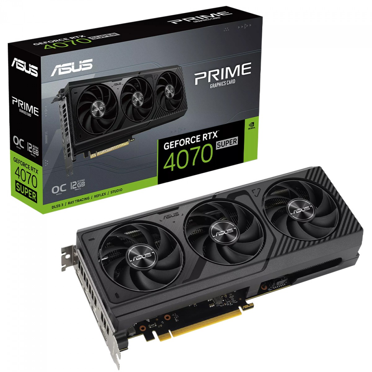 Placa De Vídeo Asus Prime NVIDIA GeForce RTX 4070 SUPER OC Edition, 12GB, GDDR6X, DLSS, Ray Tracing, PRIME-RTX4070S-O12G