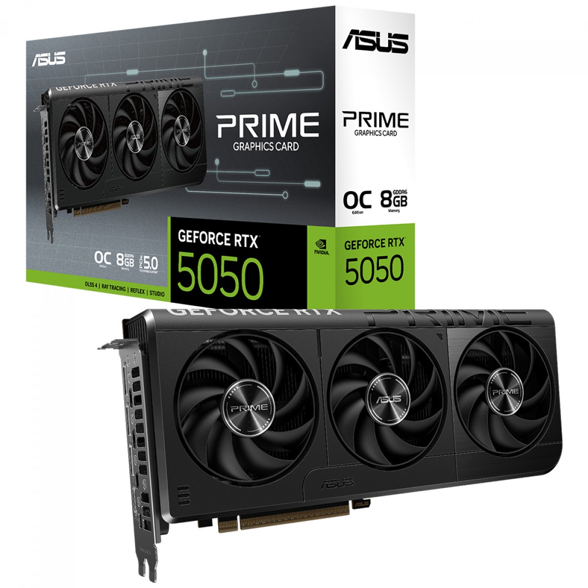 Placa de Vídeo Asus Prime NVIDIA GeForce RTX 5050 OC, 8GB, GDDR6, DLSS, Ray Tracing, PRIME-RTX5050-O8G