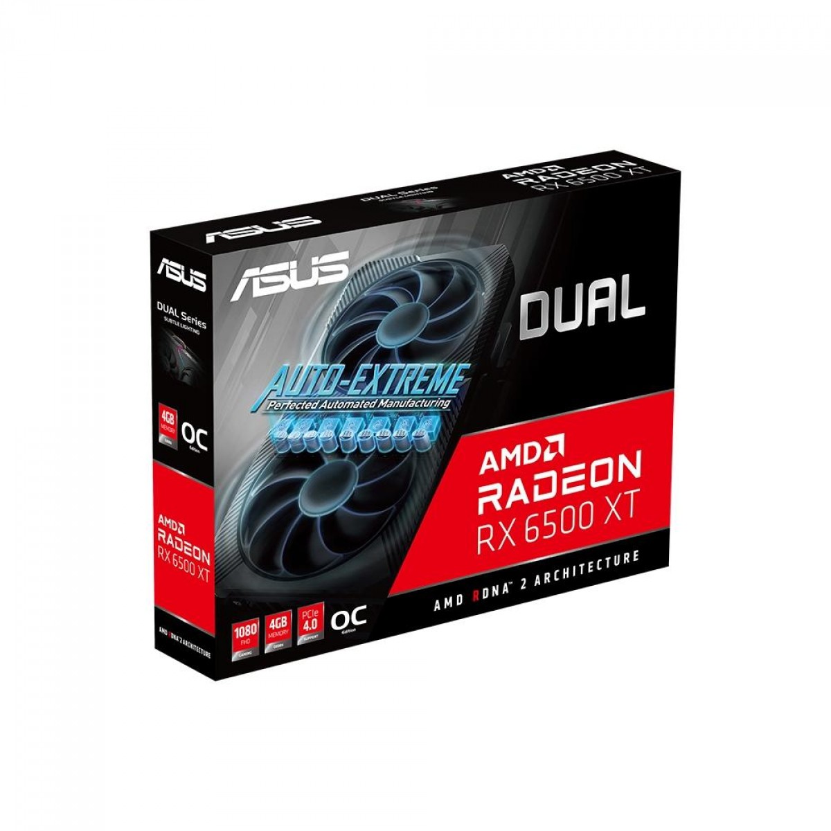 Placa de Vídeo ASUS Radeon RX 6500 XT Dual, OC, 4GB, GDDR6, FSR, Ray Tracing, DUAL-RX6500XT-O4G