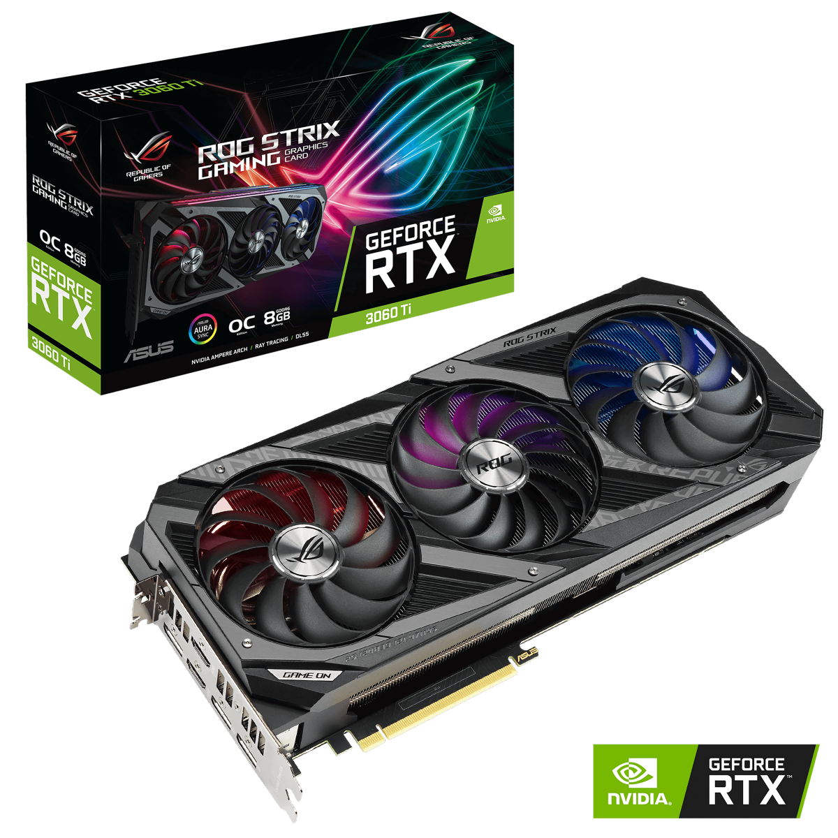 Placa de Vídeo Asus, ROG Strix, Geforce RTX 3060 Ti, 8GB, GDDR6, 256bit, ROG-STRIX-RTX3060TI-O8G-GAMING