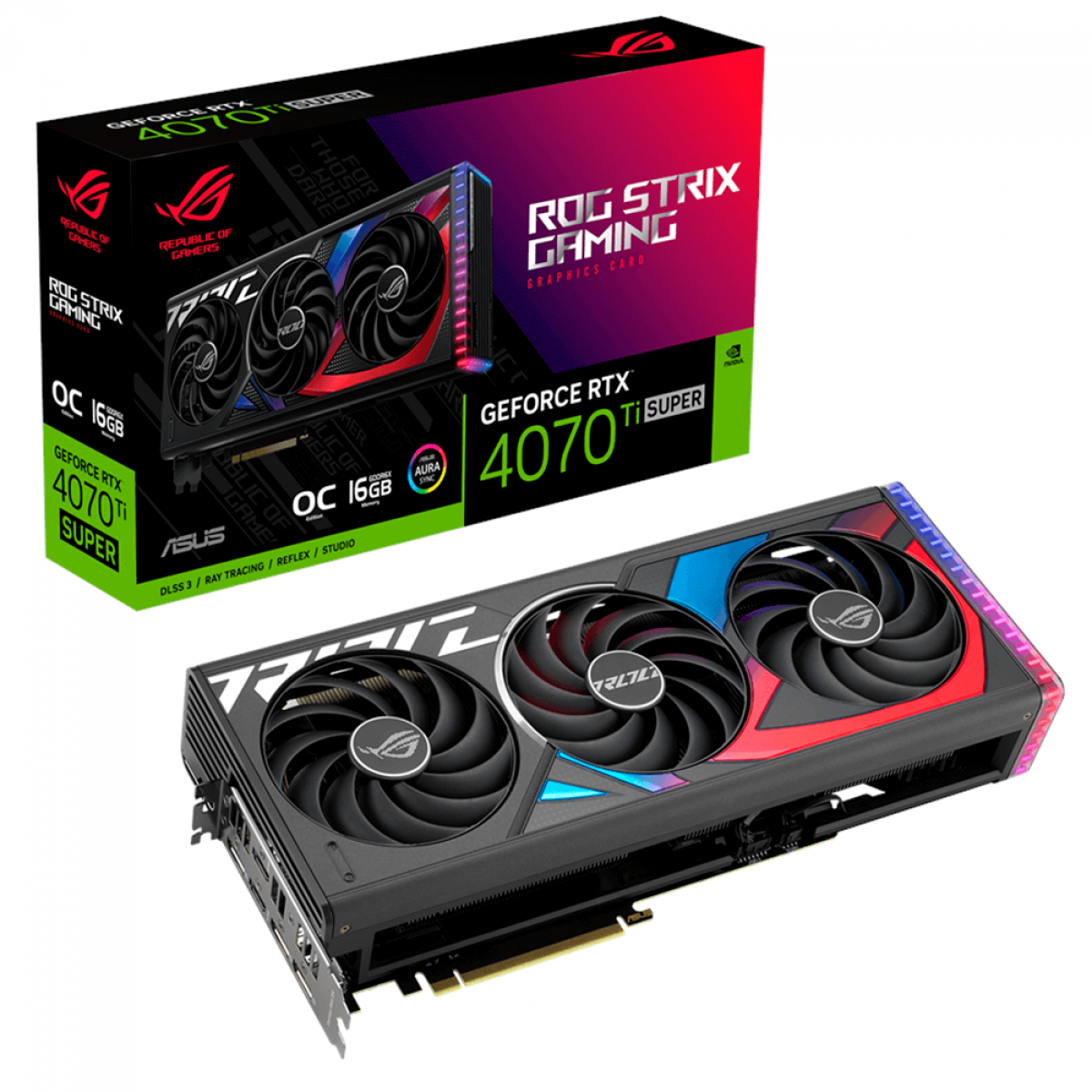 Placa De Vídeo Asus ROG Strix NVIDIA GeForce RTX 4070 Ti Super OC, 16GB, GDDR6X, DLSS, Ray Tracing, 90YV0KG0-MONA00
