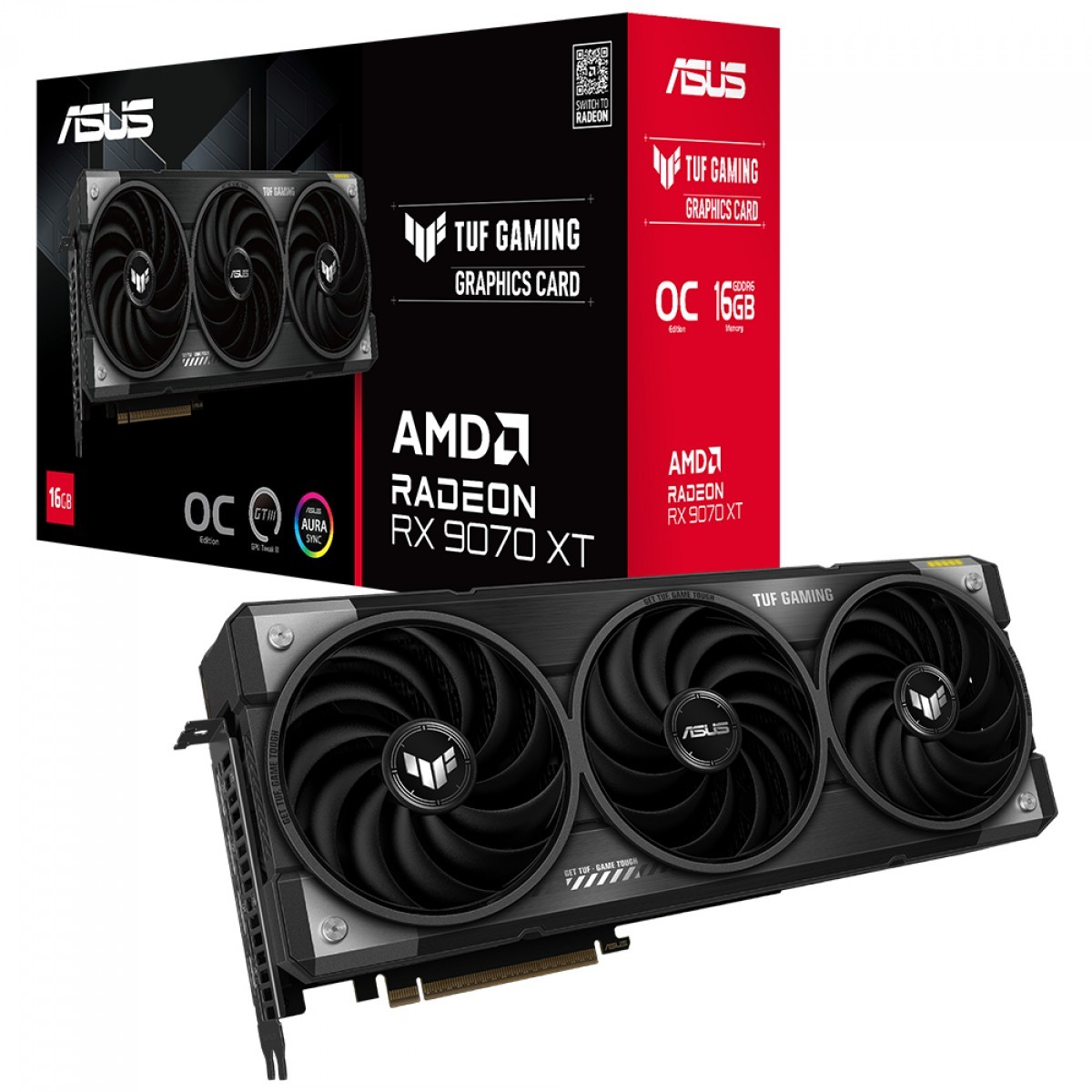 Placa de Vídeo Asus TUF Gaming AMD Radeon RX 9070 XT OC Edition, 16GB, GDDR6, FSR, Ray Tracing, TUF-RX9070XT-O16G-GAMING