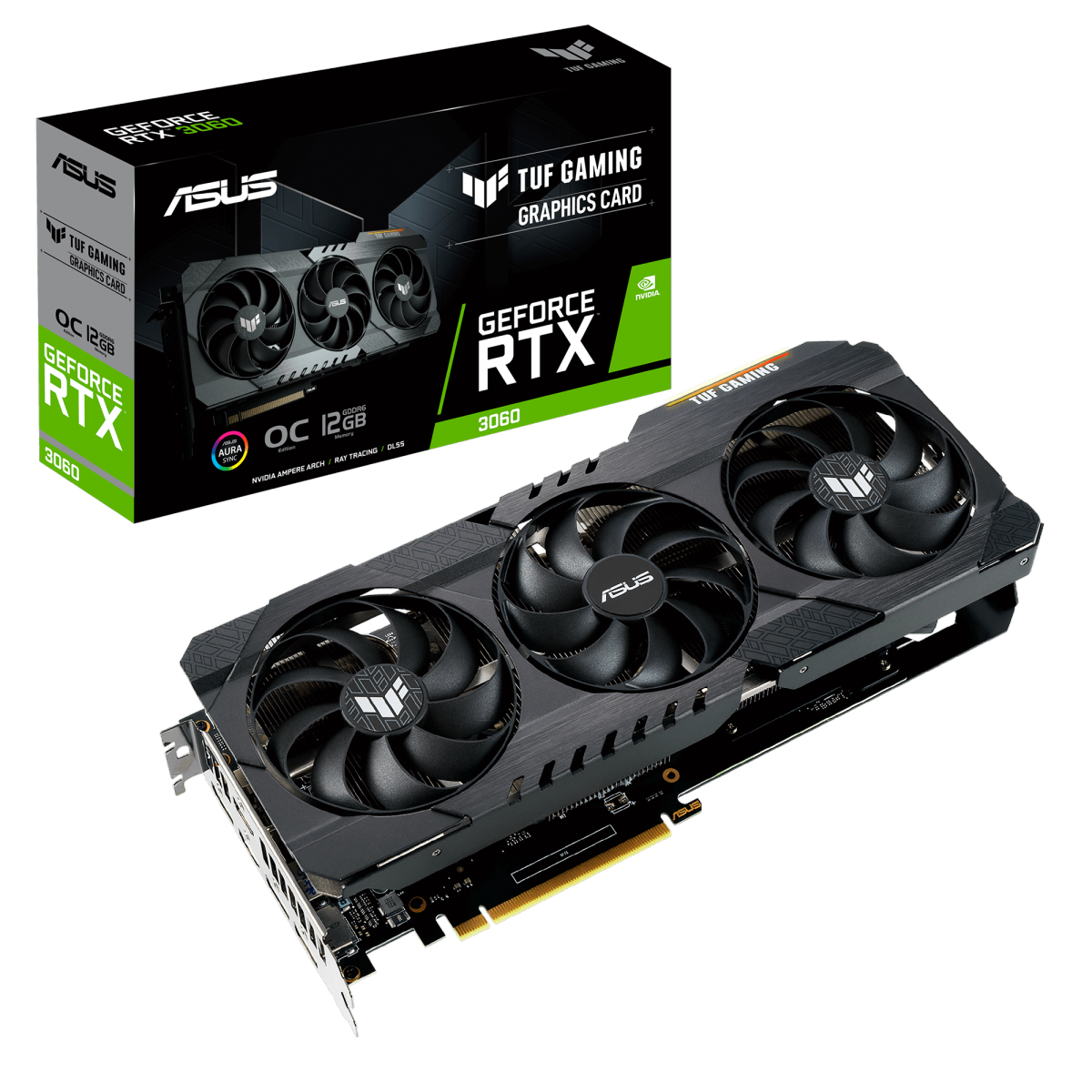 Placa de Vídeo Asus TUF Gaming NVIDIA GeForce RTX 3060 OC V2, LHR, 12GB GDDR6, DLSS, Ray Tracing, TUF-RTX3060-O12G-V2-GAMING