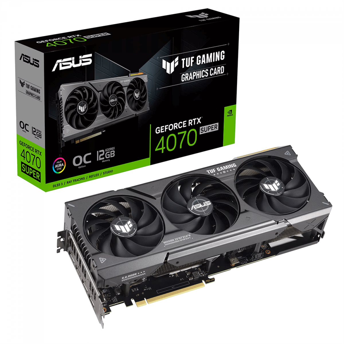 Placa de Vídeo Asus TUF Gaming GeForce RTX 4070 Super OC, 12GB, GDDR6X, DLSS, Ray Tracing, TUF-RTX4070S-O12G-GAMING