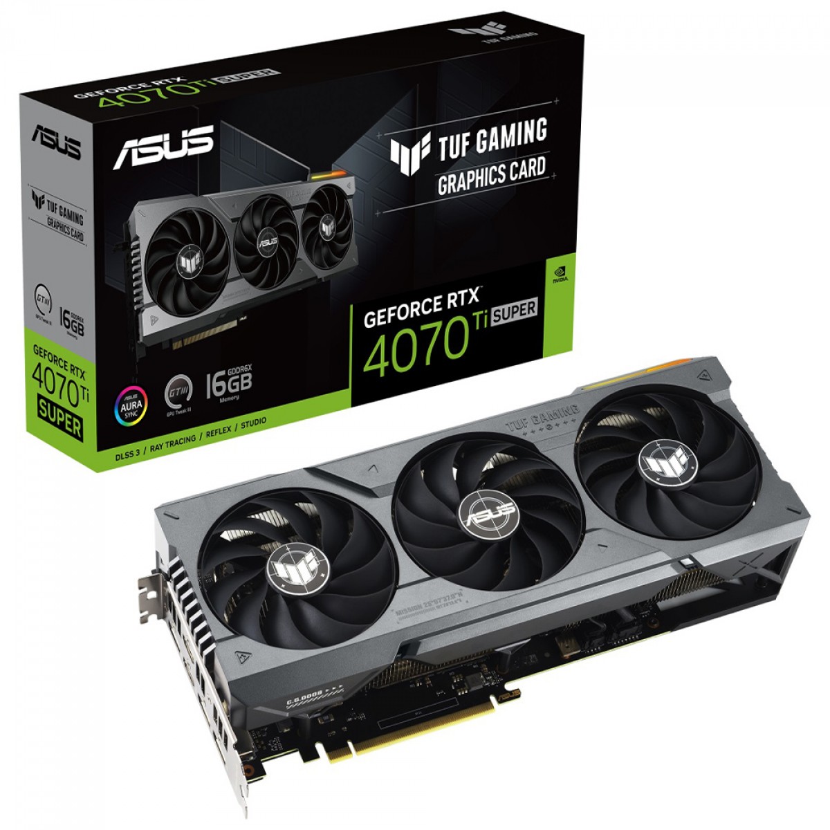 Placa de Vídeo Asus TUF Gaming GeForce RTX 4070 Ti Super, 16GB, GDDR6X, DLSS, Ray Tracing, TUF-RTX4070TIS-16G-GAMING