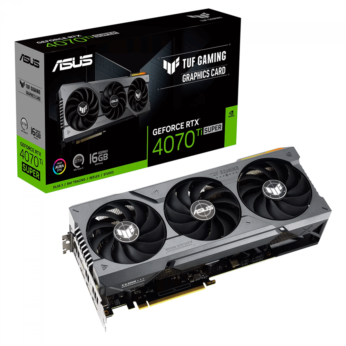 Placa de Vídeo Asus TUF Gaming GeForce RTX 4070 Ti Super OC, 16GB, GDDR6X, DLSS, Ray Tracing, TUF-RTX4070TIS-016G-GAMING