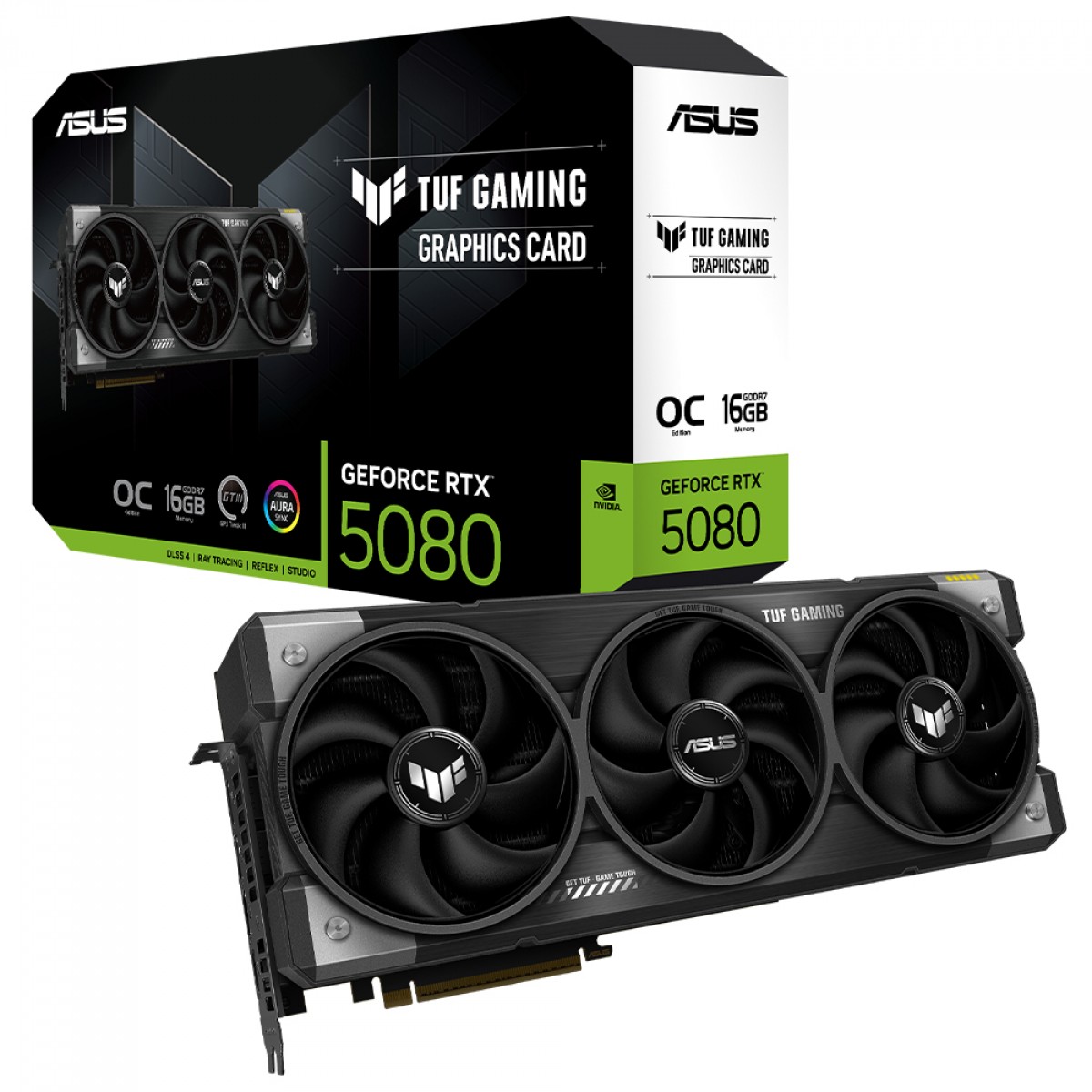 Placa de Vídeo Asus TUF Gaming NVIDIA GeForce RTX 5080 OC, 16GB, GDDR7, DLSS, Ray Tracing, TUF-RTX5080-O16G-GAMING