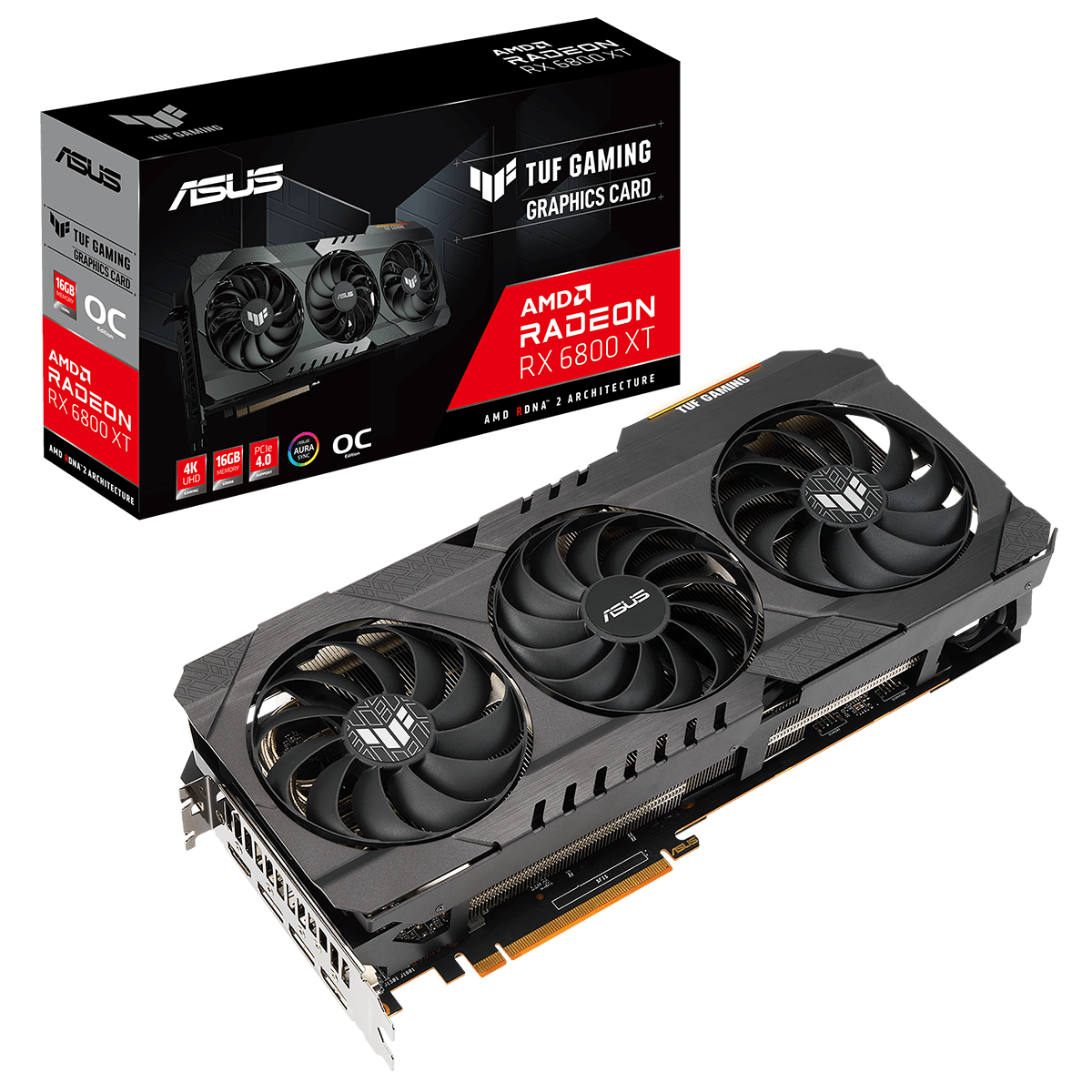 Placa de Vídeo Asus TUF Gaming Radeon RX 6800 XT, OC, 16GB, GDDR6, FSR, Ray Tracing, TUF-RX6800XT-O16G-GAMING